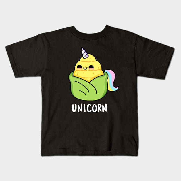 Uni Corn Cute Unicorn Pun Kids T-Shirt by punnybone